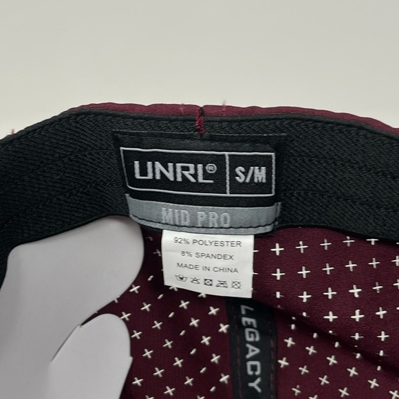 UNRL Mens Explorer StretchFit Hat Mid Pro Maroon - Picture 4 of 4